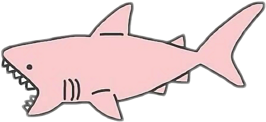 Pink Clipart Shark - Transparent Shark (890x410), Png Download