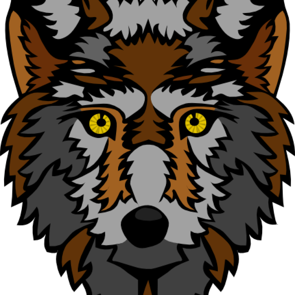 Wolf Face Clipart Stylized Head Clip Art At Clker Vector - Cartoon Clipart Gray Wolf Wolf Face (1024x1024), Png Download