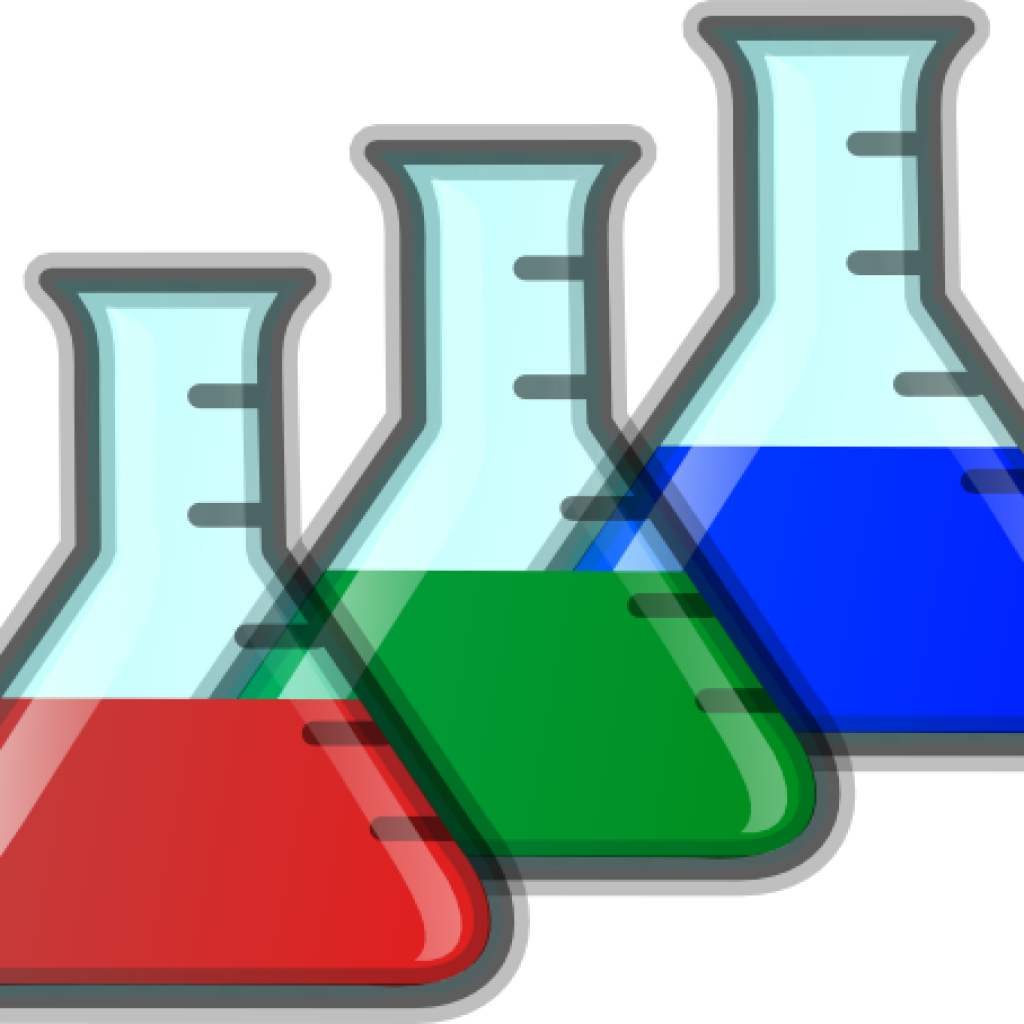 Science Beaker Clip Art Colored Beakers At Clker Vector - Test Tube Chemistry Beakers Clipart (1024x1024), Png Download