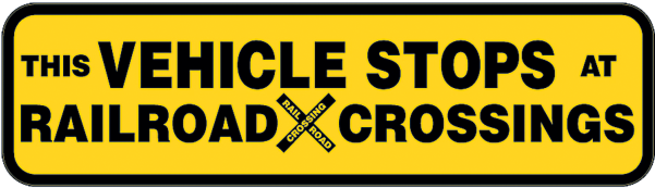 This Vehicle Stops At All Railroad Crossings Truck - Bsi Steel (600x600), Png Download