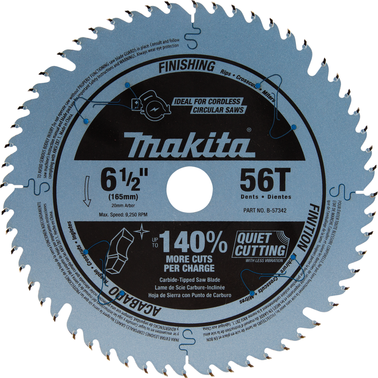 Makita B 57342 6 1/2" Carbide‑tipped Circular Saw Blade (1280x1280), Png Download