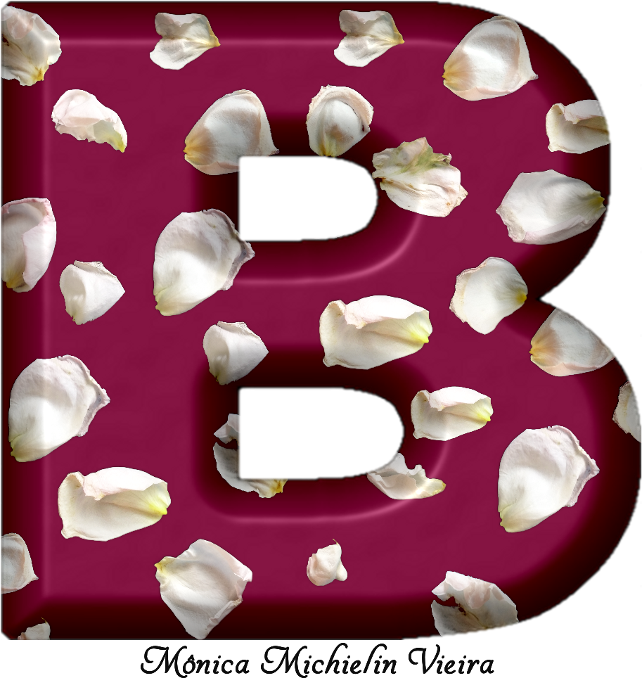 Alfabeto De Pétalas Brancas E Fundo Vinho Png - Cake Decorating (1000x1000), Png Download