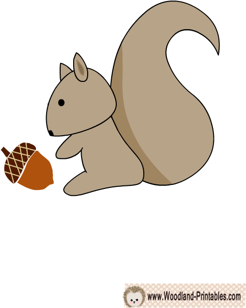 Free Printable Squirrel Wall Sticker Baby In - Woodland Free Nursery Animal Printables (612x792), Png Download