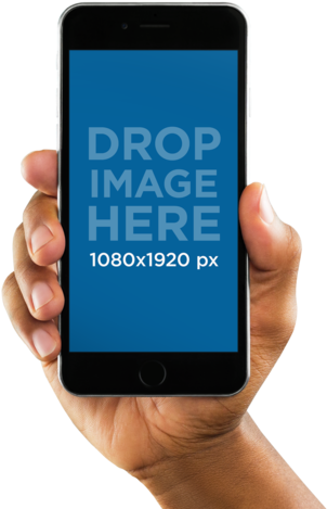 Download Mockup Of A Black Man Holding Iphone 6 Plus In Portrait Iphone Png Image With No Background Pngkey Com