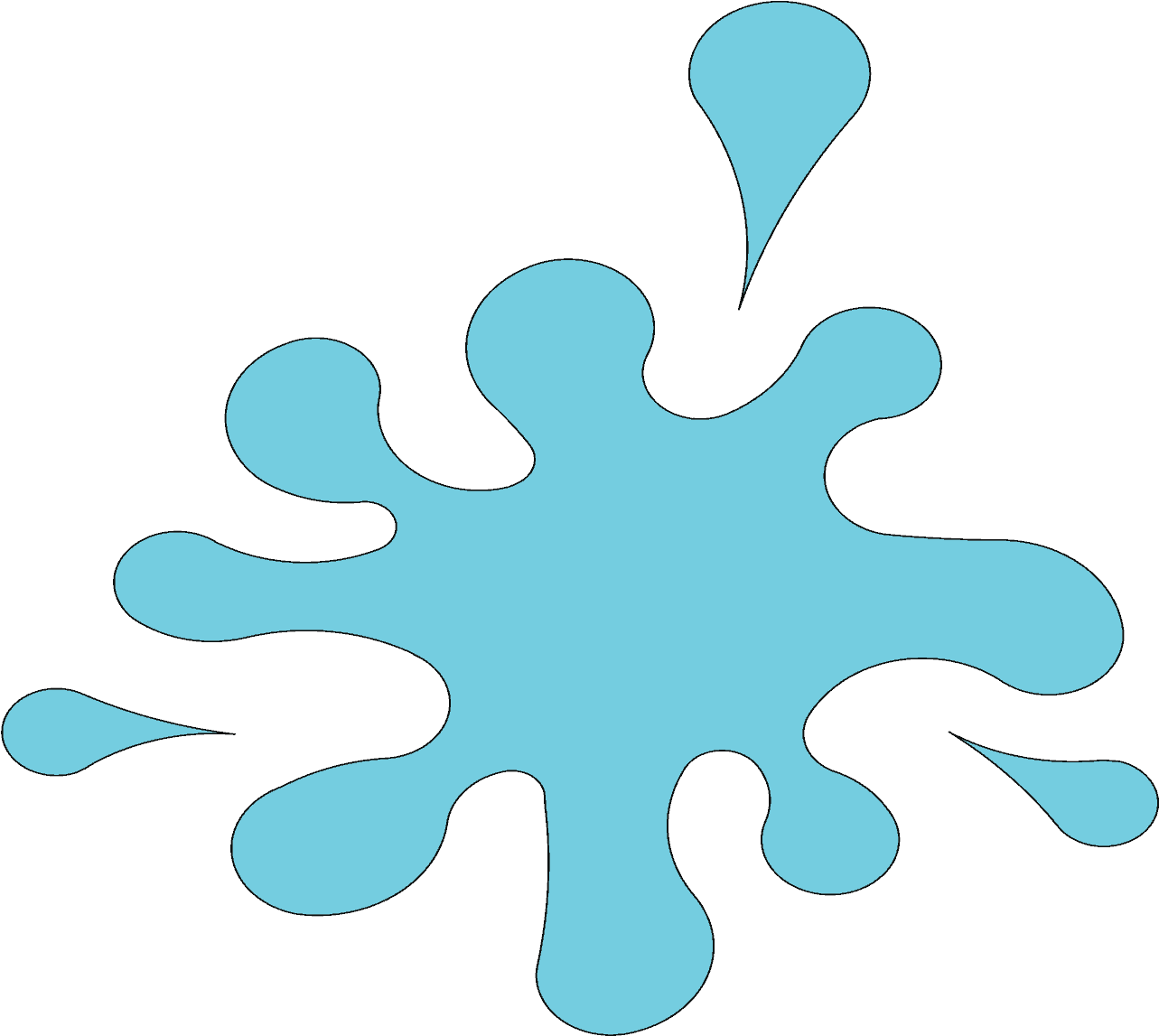 Splash With 3 Drops, 130 Cm Uv Sky Blue - Illustration (3000x1336), Png Download