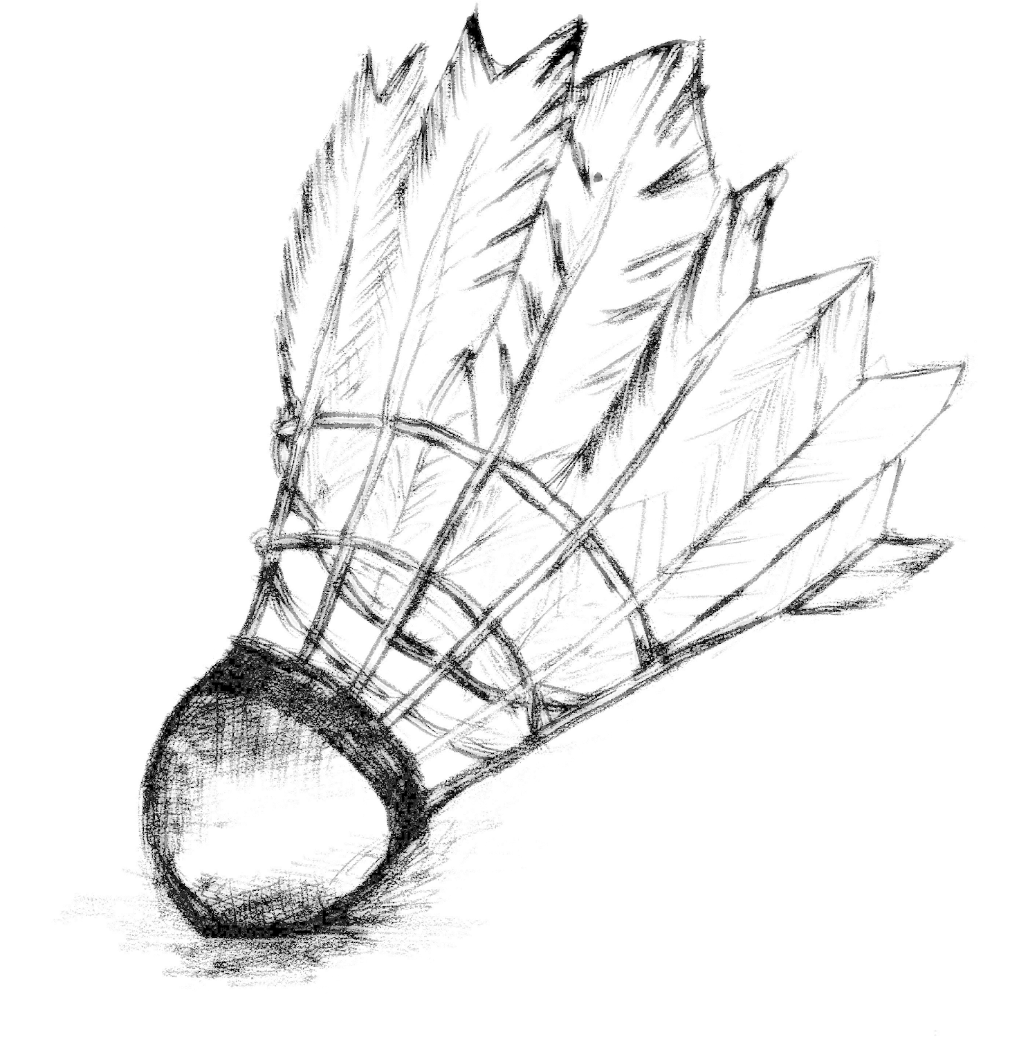 Mornington Peninsula Shuttlecock - Badminton Pictures To Draw (1549x1600), Png Download