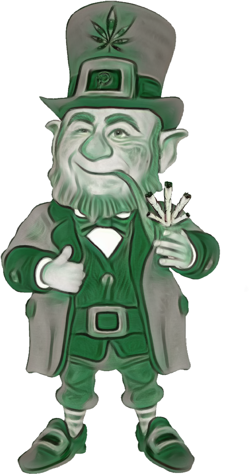 Leprechaun 420 420stickers Weedart Cannibis Green Smoki - Elf Irlandais (1024x1024), Png Download