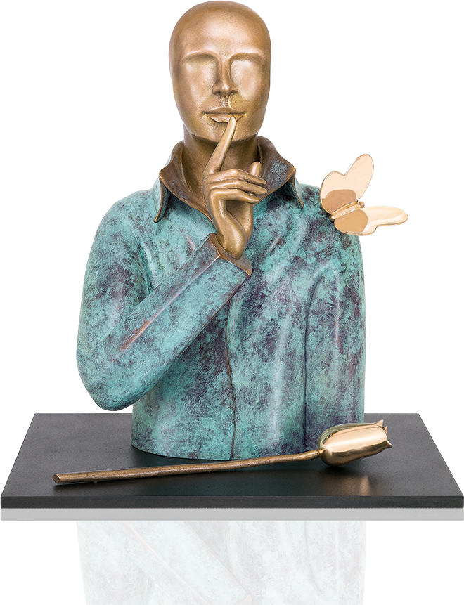 Bronzefigur Silence Von Andrea Bucci - Bronze Sculpture (660x861), Png Download