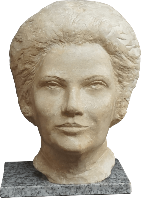 Simone Veil Gérard Lartigue Sculpture Stone - Bust (535x750), Png Download
