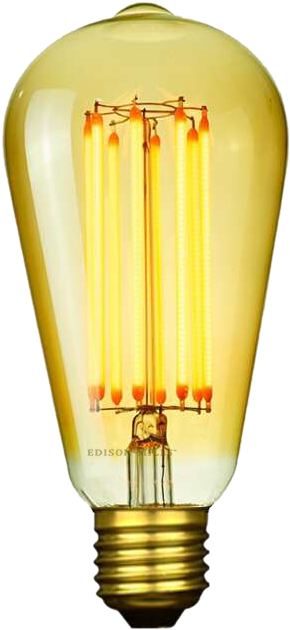 St58 Led Edison Light Bulb 6w Filament, 60 Watt Equal, - Compact Fluorescent Lamp (750x750), Png Download