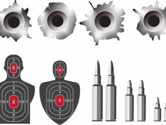 Bullet Hole Clipart Rapid Fire - Vector Graphics (640x480), Png Download