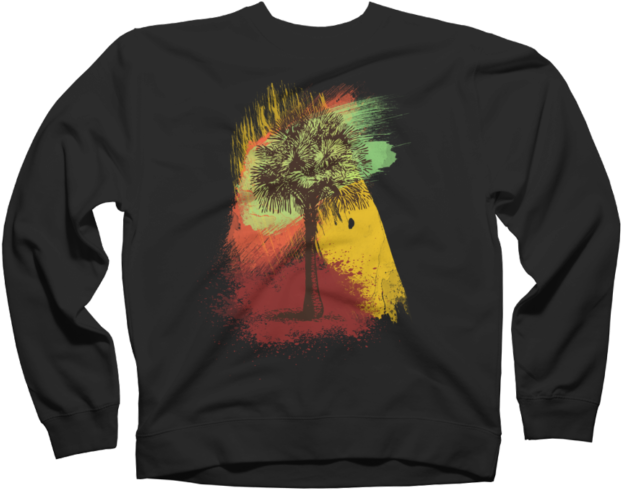 Grunge Palm Tree Paint Brush Strokes - Sweater (650x650), Png Download