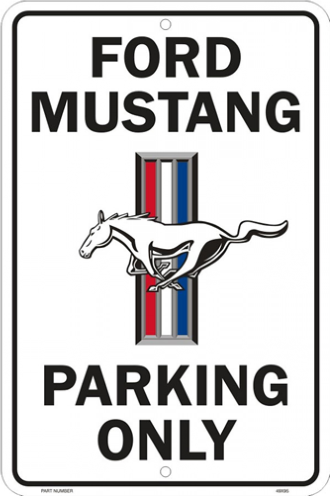 Ge Aluminum Mustang Parking Sign 8'' X 12'' - Sign (980x980), Png Download