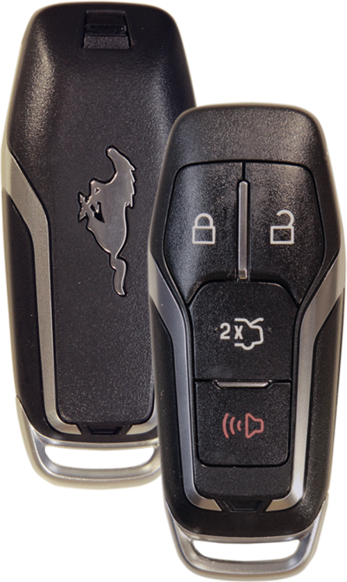 Prox Lock, Unlock, Panic, Trunk Mustang Logo - Ford Mustang Smart Key (500x838), Png Download