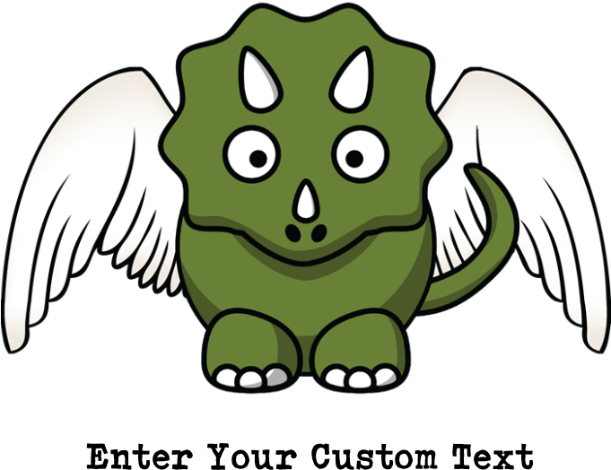 Triceratops Dinosaur Angel Wings Baby Blanket - Cartoon Dinosaurs (700x700), Png Download