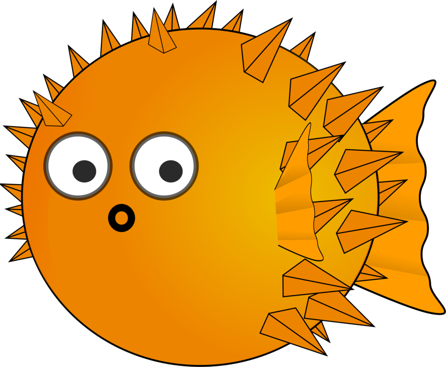 All Photo Png Clipart - Cartoon Puffer Fish Jpg (910x750), Png Download