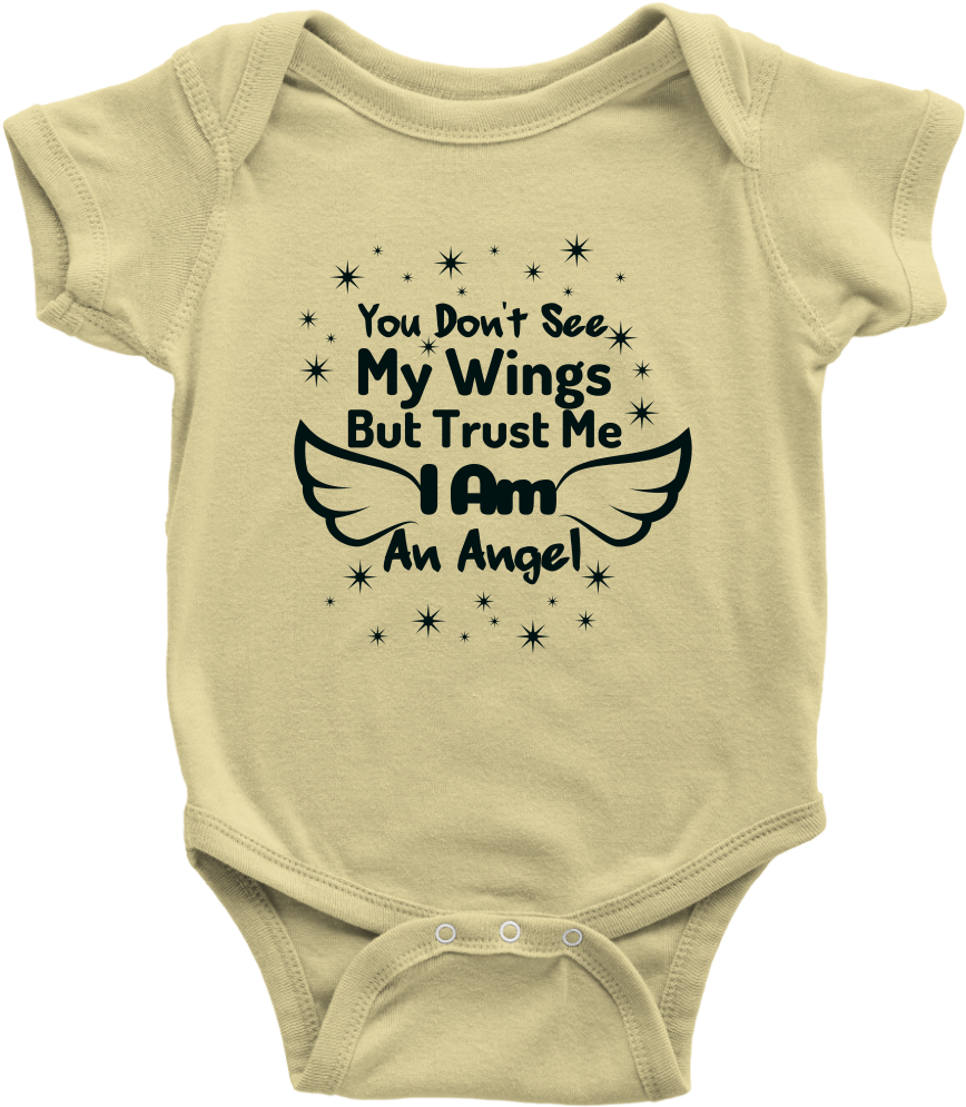 I Am An Angel Baby Bodysuit - Dinosaur Baby Onesie (1024x1024), Png Download