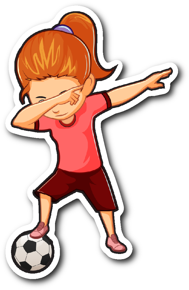 Funny Dabbing Dance Soccer Sticker Car Bumper Decal - Soccer Sticker (1064x1064), Png Download