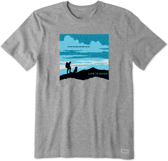 Men's Wordy Hike Men Crusher - Shirt (570x570), Png Download