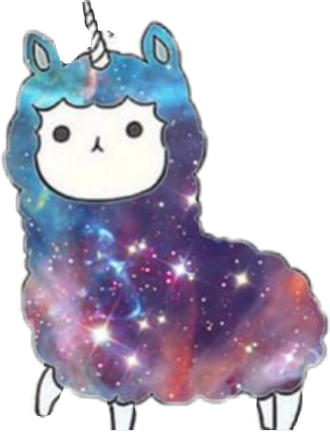 Kawaii Llama Unicorn - Llama Galaxy (1773x1773), Png Download