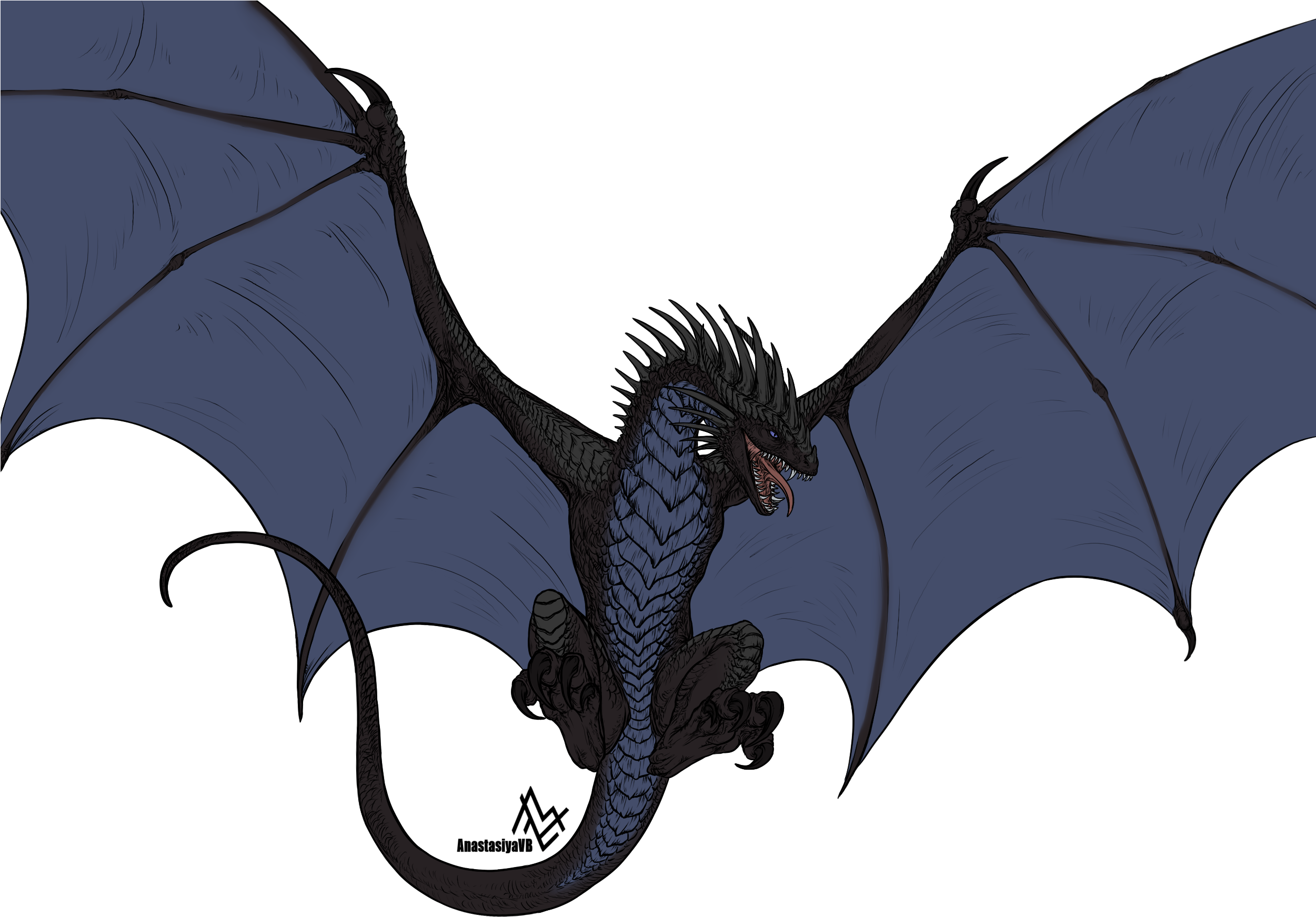 Lineart Comm - Wyvern - Dragon (2500x1772), Png Download