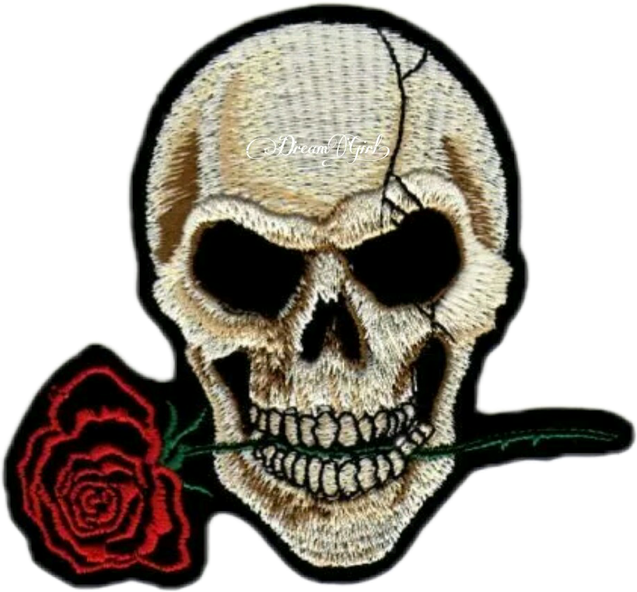 910 X 846 9 - Skull And Roses Patch (910x846), Png Download