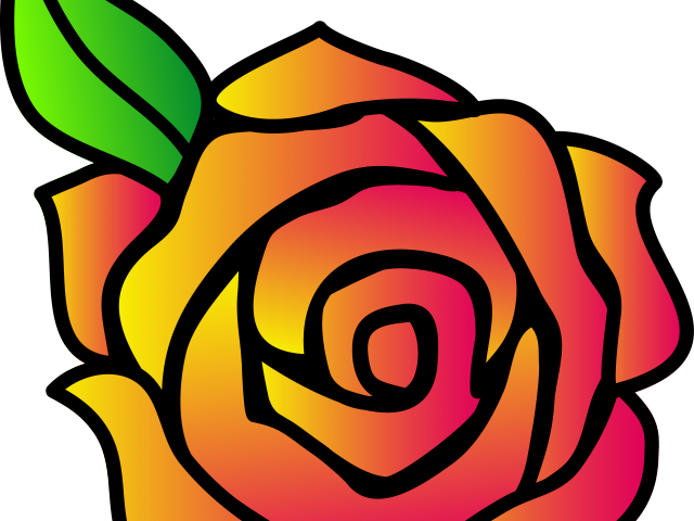 Gothic Clipart Climbing Rose - Simple Cartoon Rose (640x480), Png Download