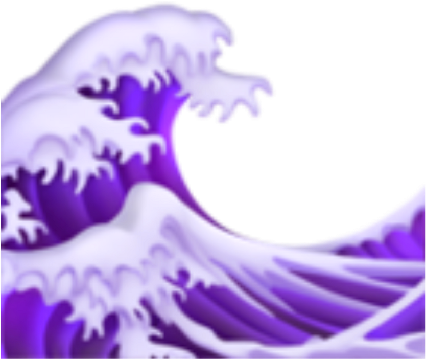 Purple Ocean Emoji Aesthetic Tumblr - Wave Emoji Transparent Background (1024x1024), Png Download