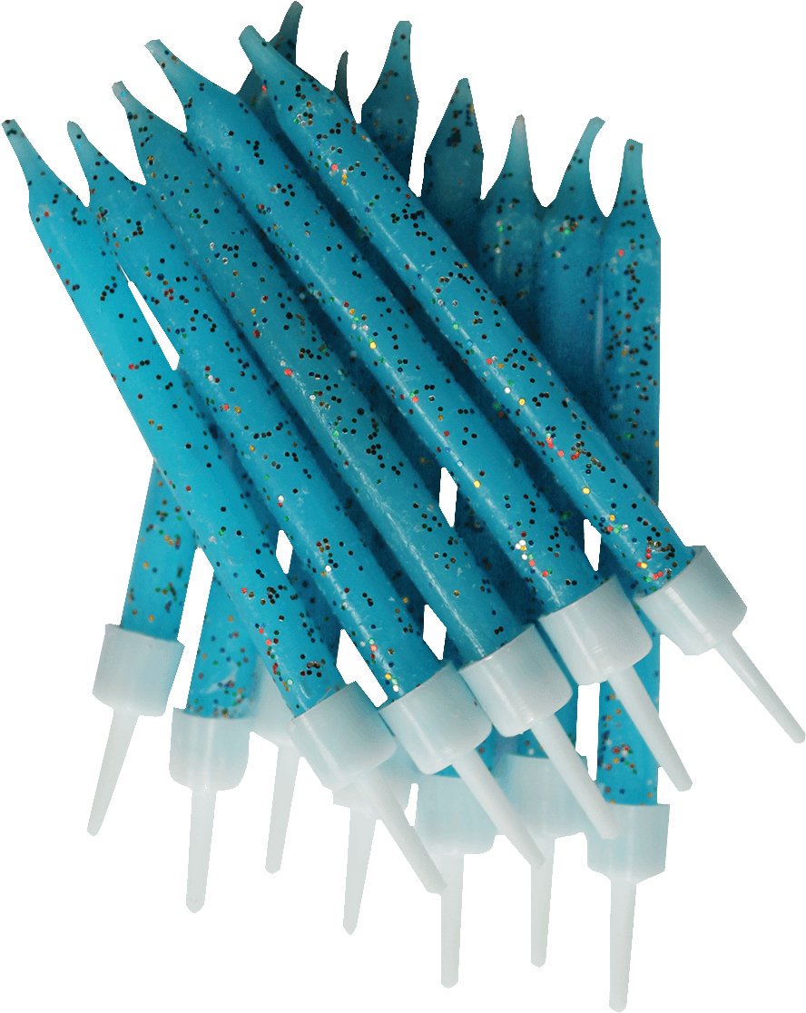 Blue Glitter Candles - Mini Kerzen Blau (1400x1400), Png Download