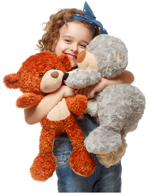Girl-left - Girl Sad With Two Teddy (487x642), Png Download
