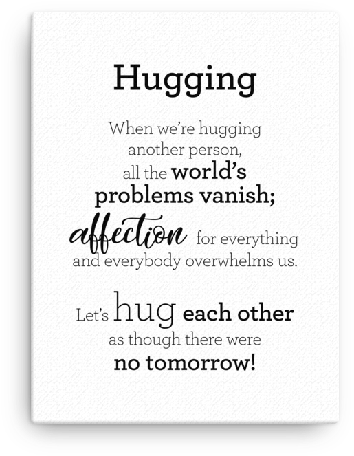 Hugging - Canvas - Hugging - Canvas - Heroic Imagination Project (1000x1000), Png Download