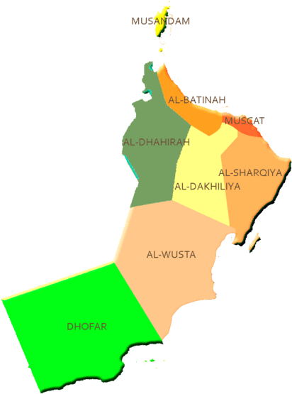 Largest Cities Map Of Oman - Map Of Oman (600x600), Png Download