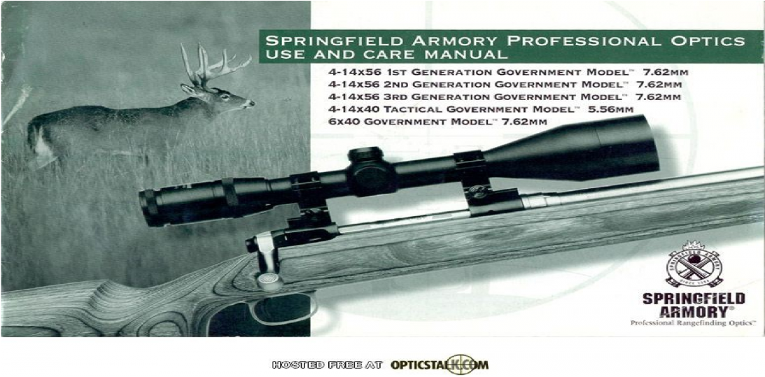 Springfield Armory Professional Optics Use And Care - Firearm (1200x630), Png Download