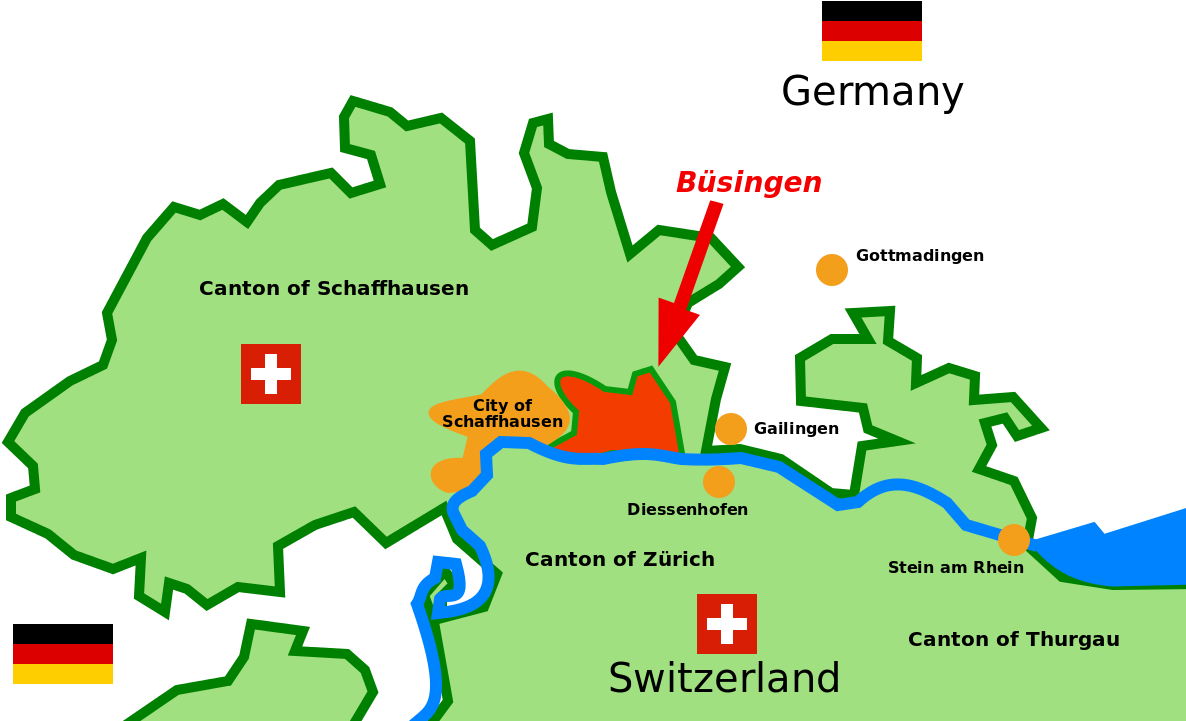 There Are Two International Enclaves - Büsingen Hochrhein (1200x750), Png Download