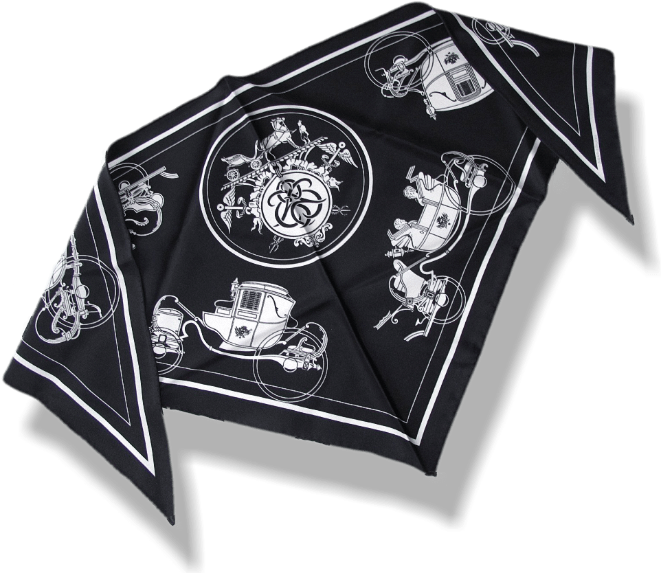 Hermes Black/white Ex Libris Twill Silk Pointu - Emblem (800x711), Png Download