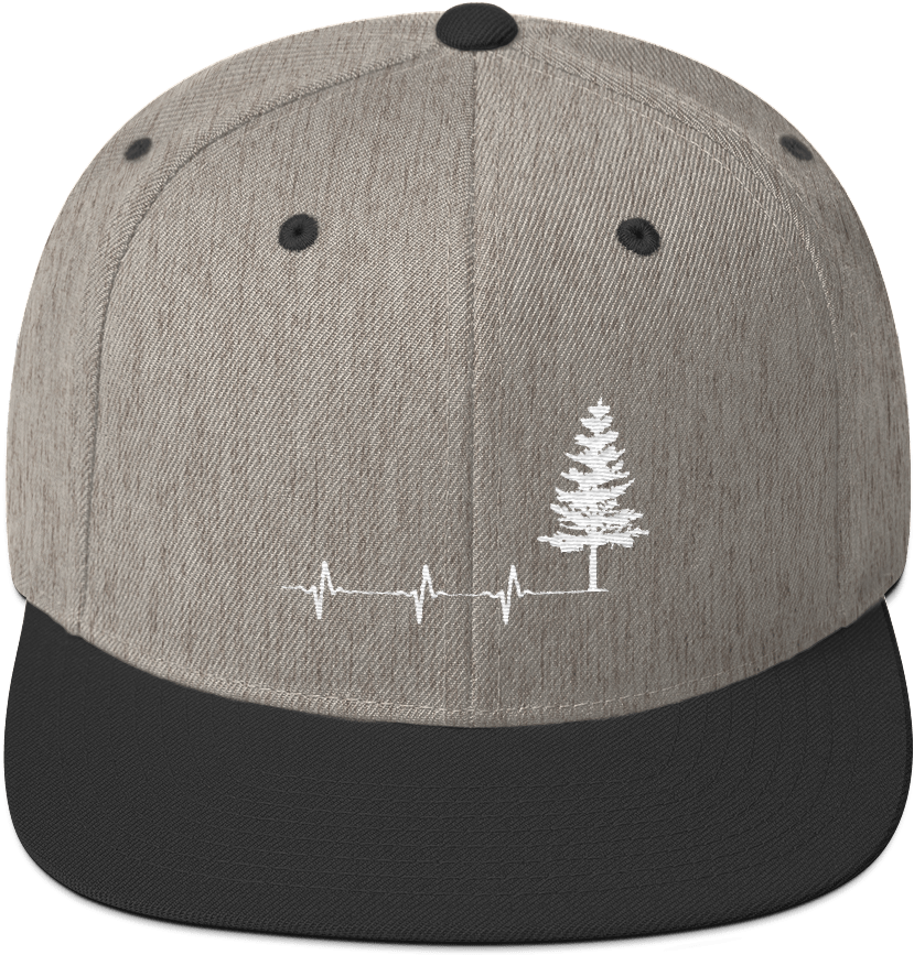 Heart Of Timber Hat Heather Gray Black Pulse - Baseball Cap (1000x1000), Png Download