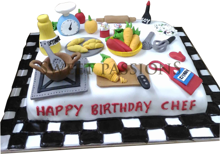 Chefs Table Cake - Birthday Cake For Chef (718x600), Png Download