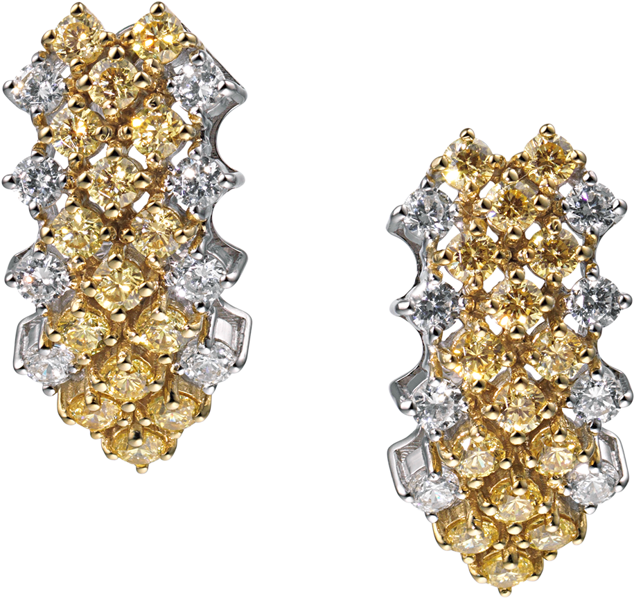 Josephine Yellow Diamond Earrings - Earrings (1200x1200), Png Download
