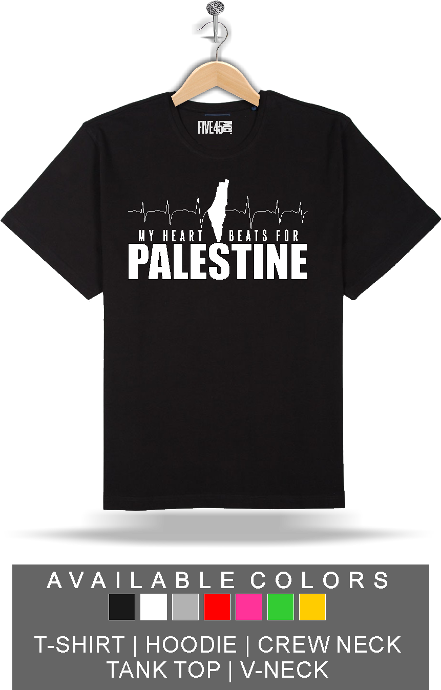 Image Of My Heart Beats For Palestine T-shirts & More - Palestinian Shirts For Girls (880x1346), Png Download