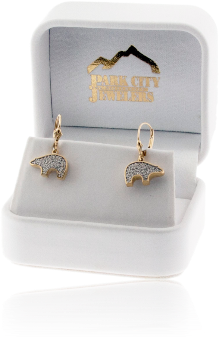 Bear Shaped Pave Diamond Earrings - Earrings (1253x1253), Png Download