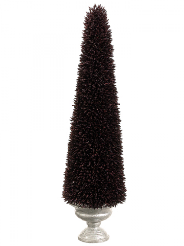 26" Glittered Eucalyptus Seed Topiary In Paper Mache - Christmas Tree (800x800), Png Download