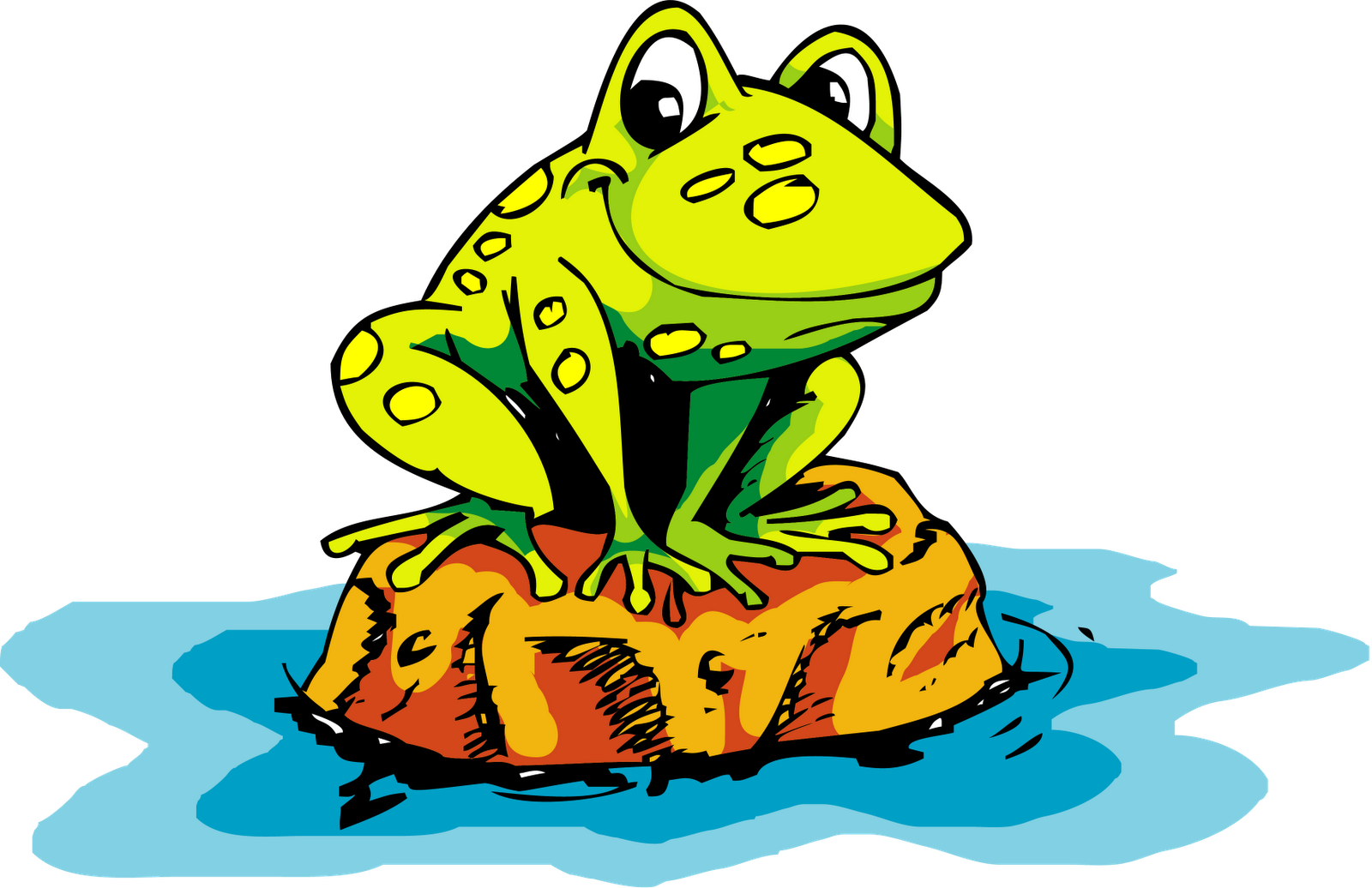 5) Why Did Frog Cross The Road - Cartoon Frog (1600x1036), Png Download