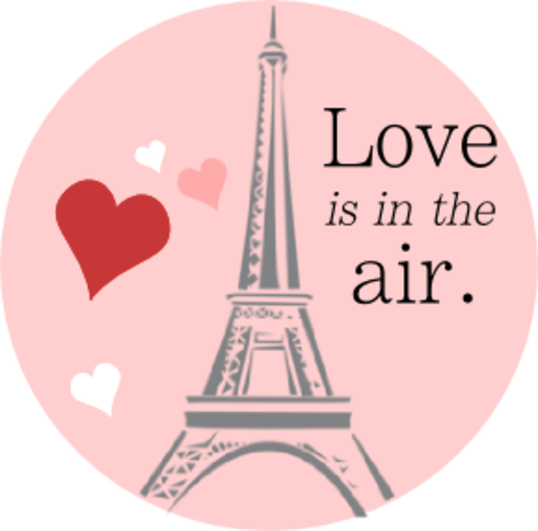 Love Is In The Air Eiffel Tower Image - Eiffel Tower Love Clipart (600x592), Png Download