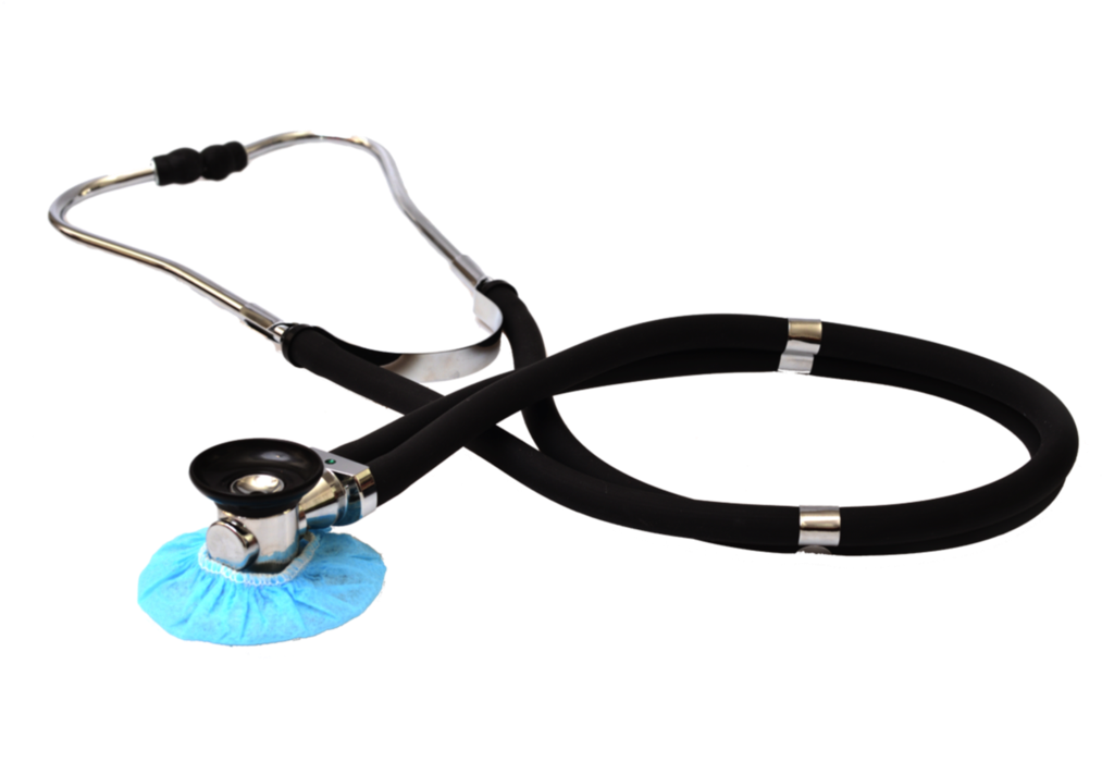 Stethoscope Covered With A Stethobarrier Disposable - Stethoscope (1024x723), Png Download