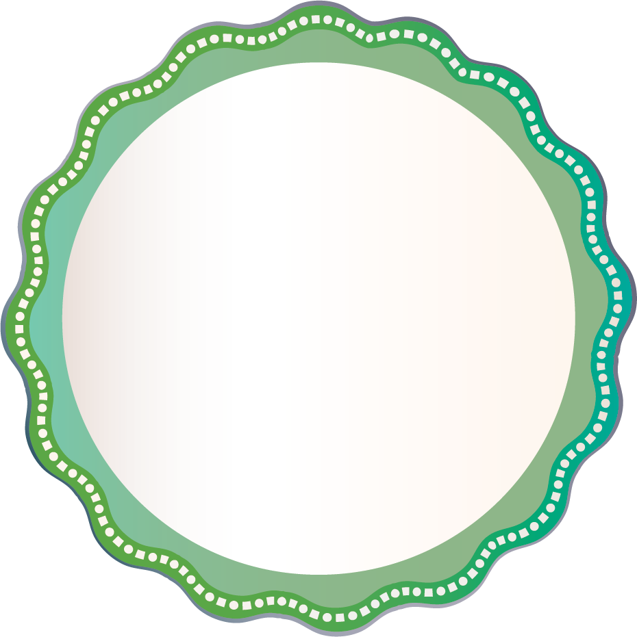 Green Wave Outline White Square Circle Border Badge - Photograph (930x931), Png Download