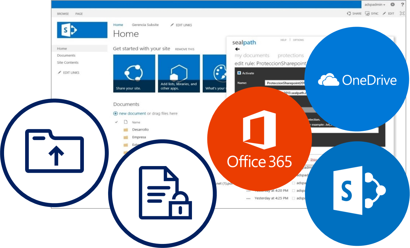 Automatic Protection In Office 365, Sharepoint And - Sharepoint (1305x790), Png Download