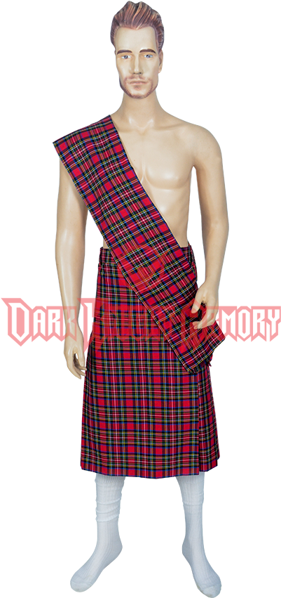 Men's Scottish Kilt With Scarf - Plaid (850x850), Png Download