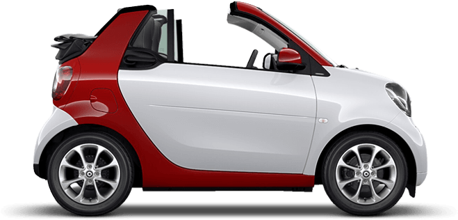 Used Cars - Smart Fortwo Convertible White With Orange Uk (850x480), Png Download