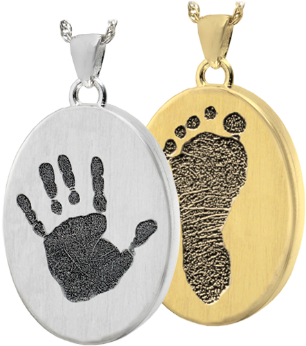 Wholesale Oval Jewelry With Handprint Or Footprint - Gold (500x500), Png Download