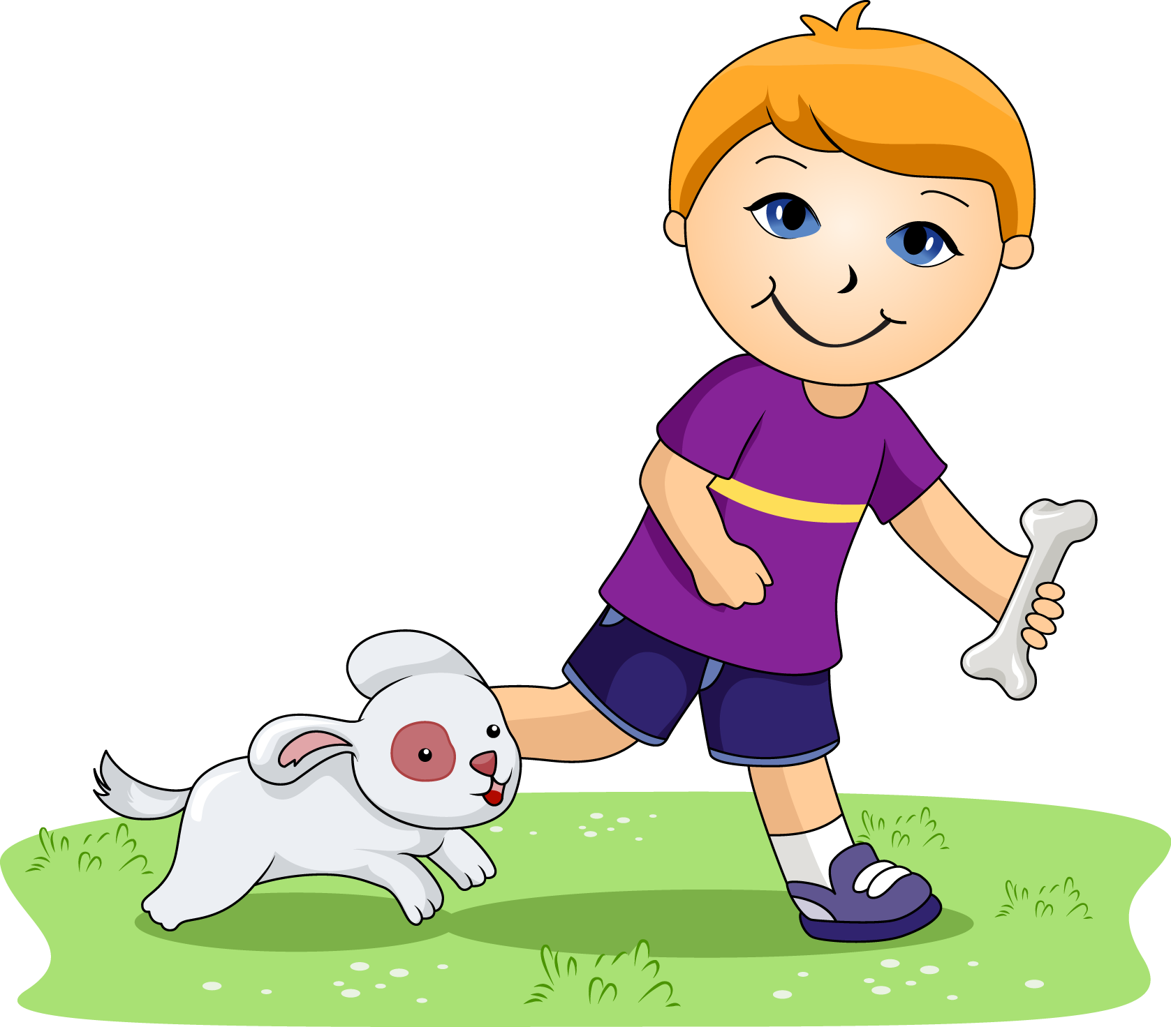 Dog And Girl Running Clipart Clipartfest - Boy And Dog Clipart (1677x1472), Png Download
